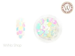 4mm Rainbow Dream White Heart Glitter