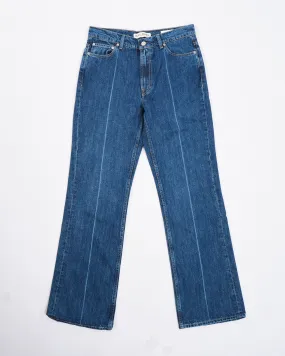 70s Cut Mid Blue Crease Denim