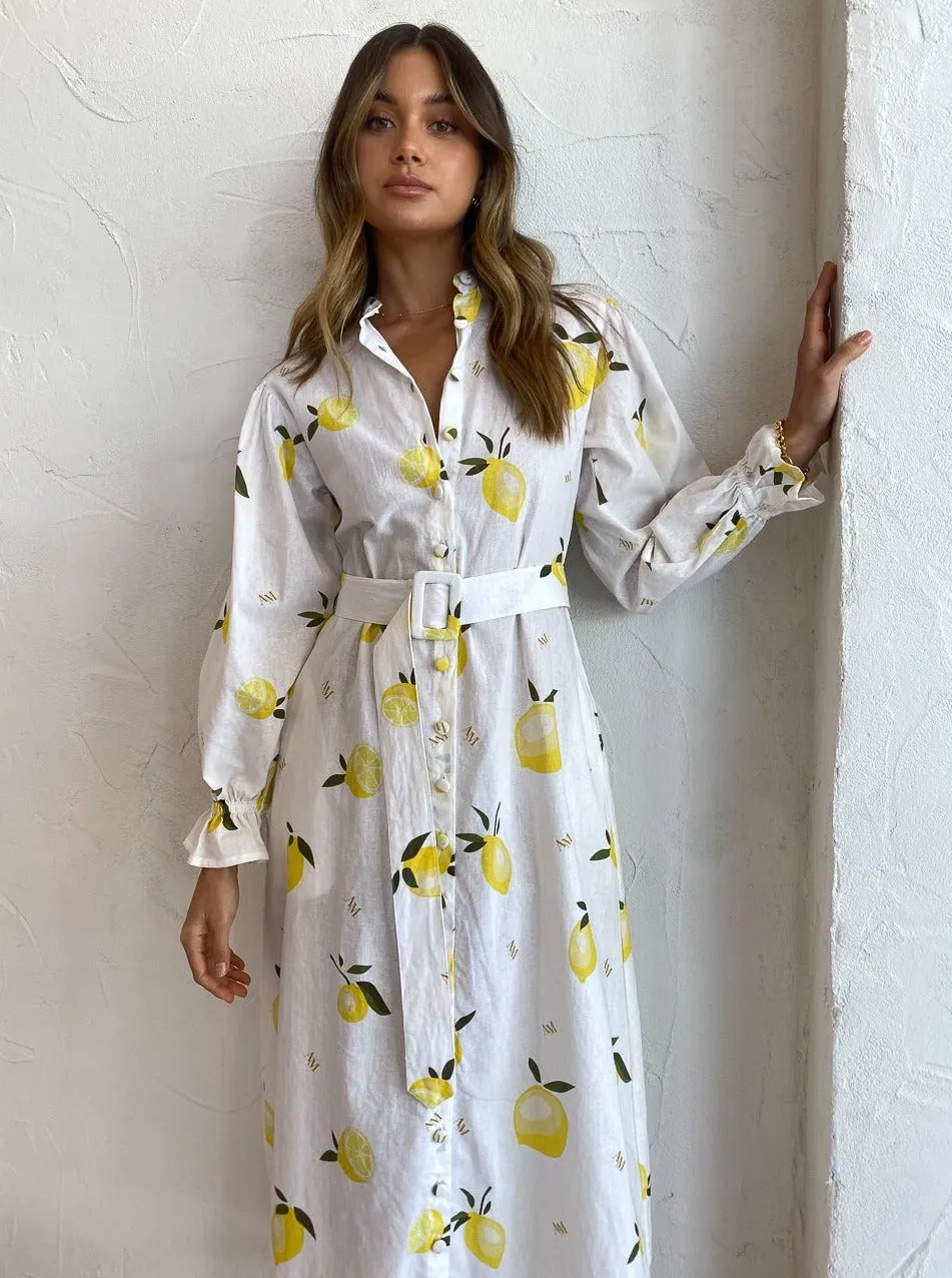 Ambra Maddalena Raphaella Dress in Lemonata Print