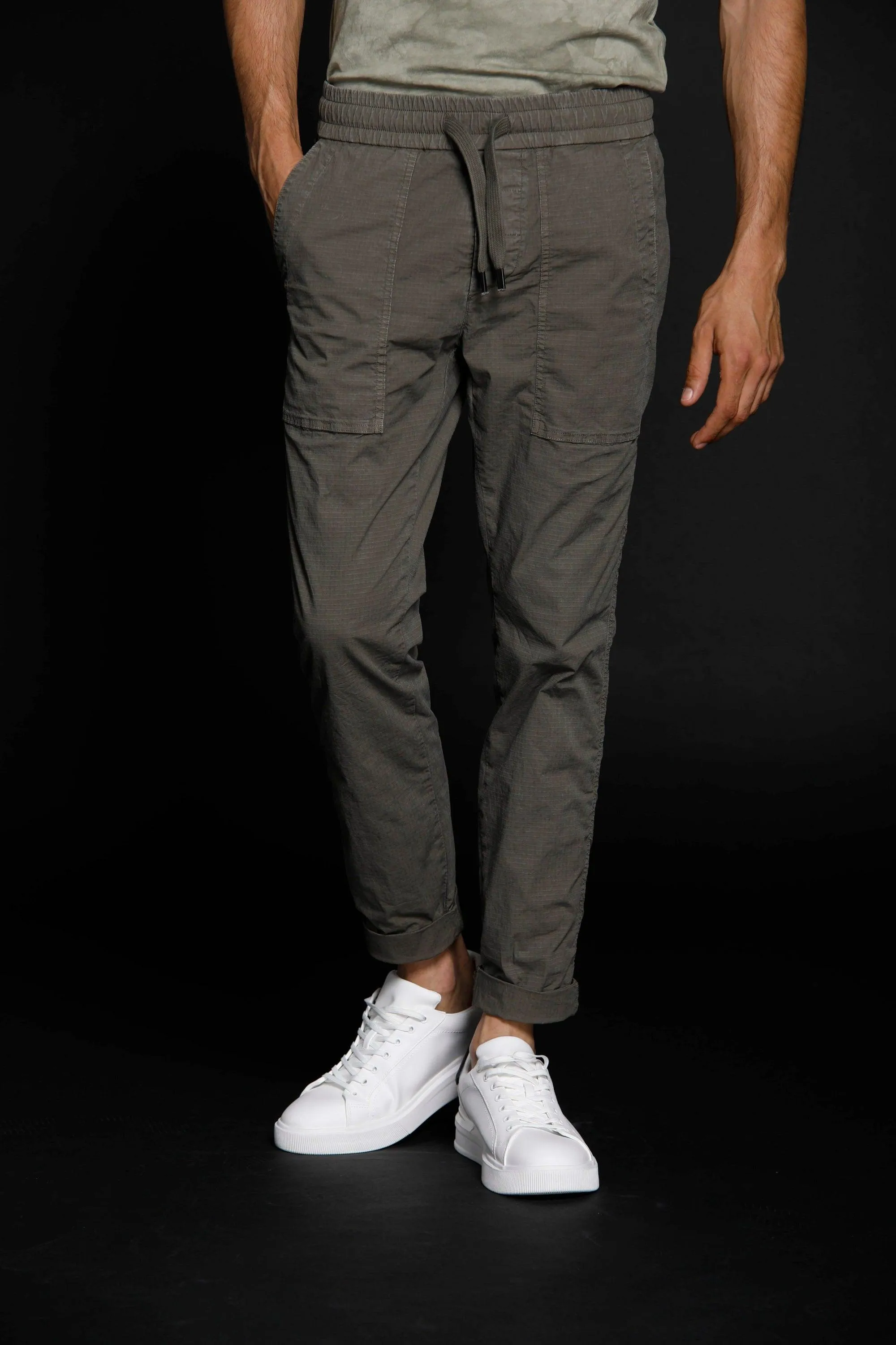 Arizona Fatique pantalone jogger uomo in rip stop stretch Logo edition carrot fit ①