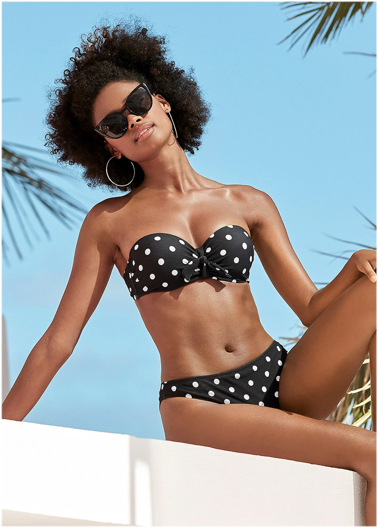 Bandeau Bikini Top - Retro Dots