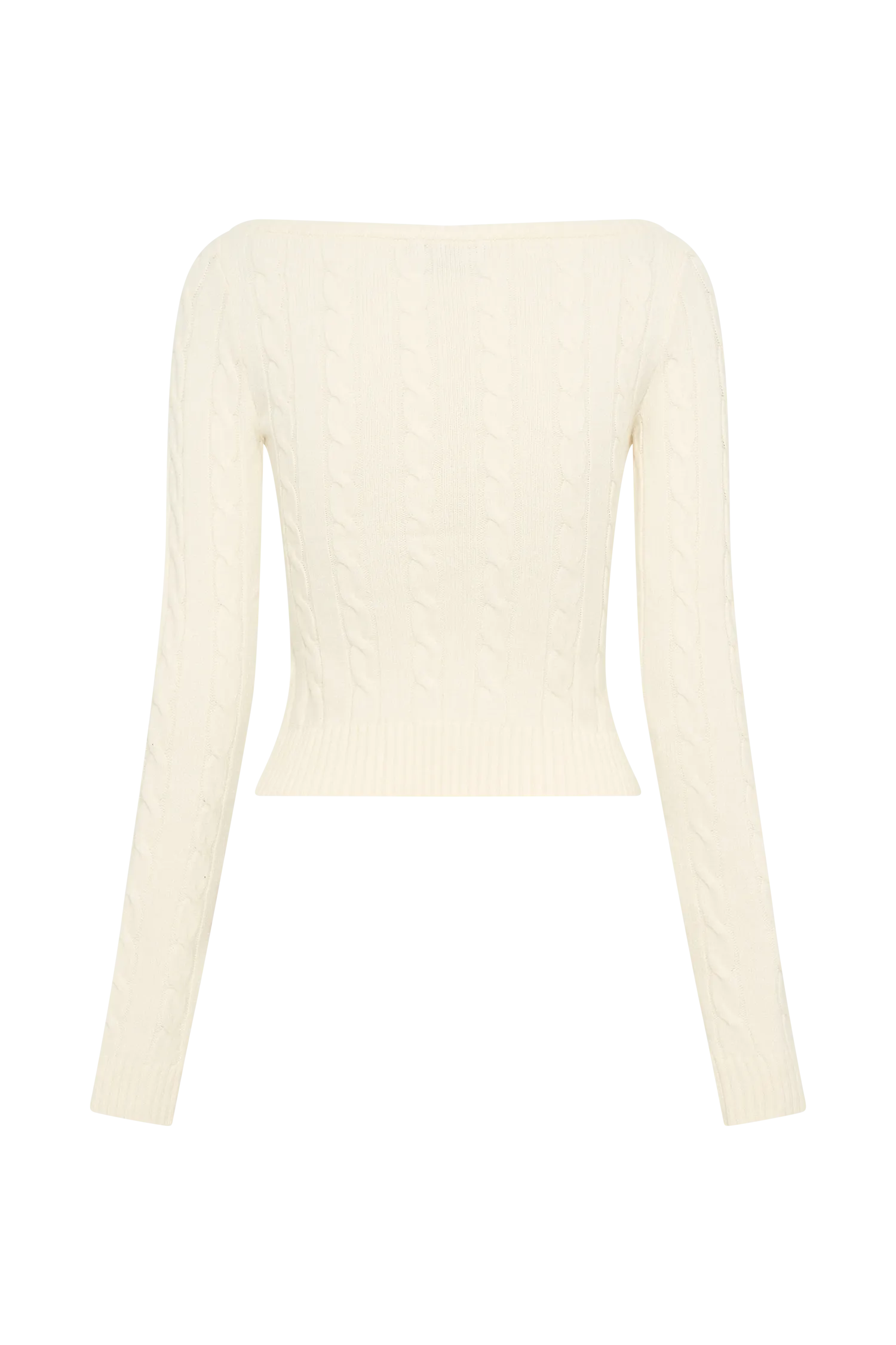 Belinda Off Shoulder Cable Knit Top - Ivory