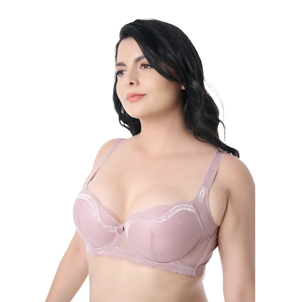 Brasier de talla extra con push up malva 24727 Carnival.