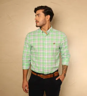 Camisa Cuadros M/L Verde Claro Ref. 114020423