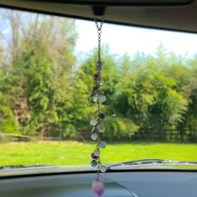 Car Charm Suncatcher- Amethyst and Flourite