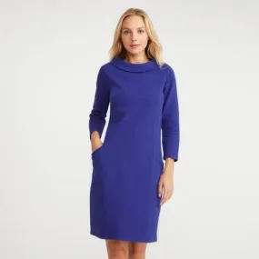 Cobalt Bardot Neck Textured Dress