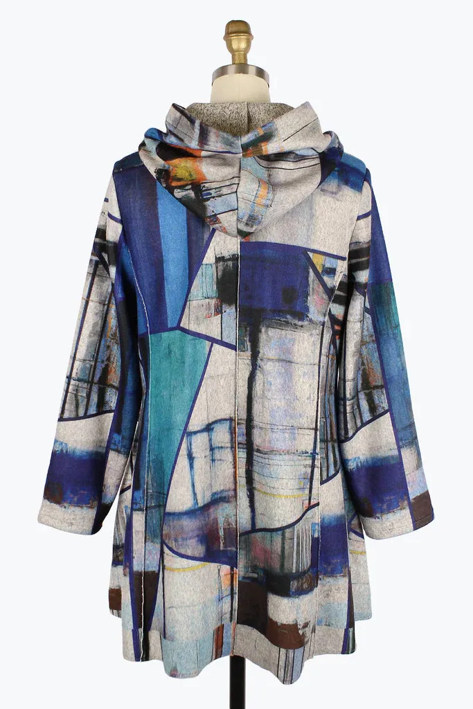 Damee Abstracr Painting Hooded Coat 4905-MLT F24