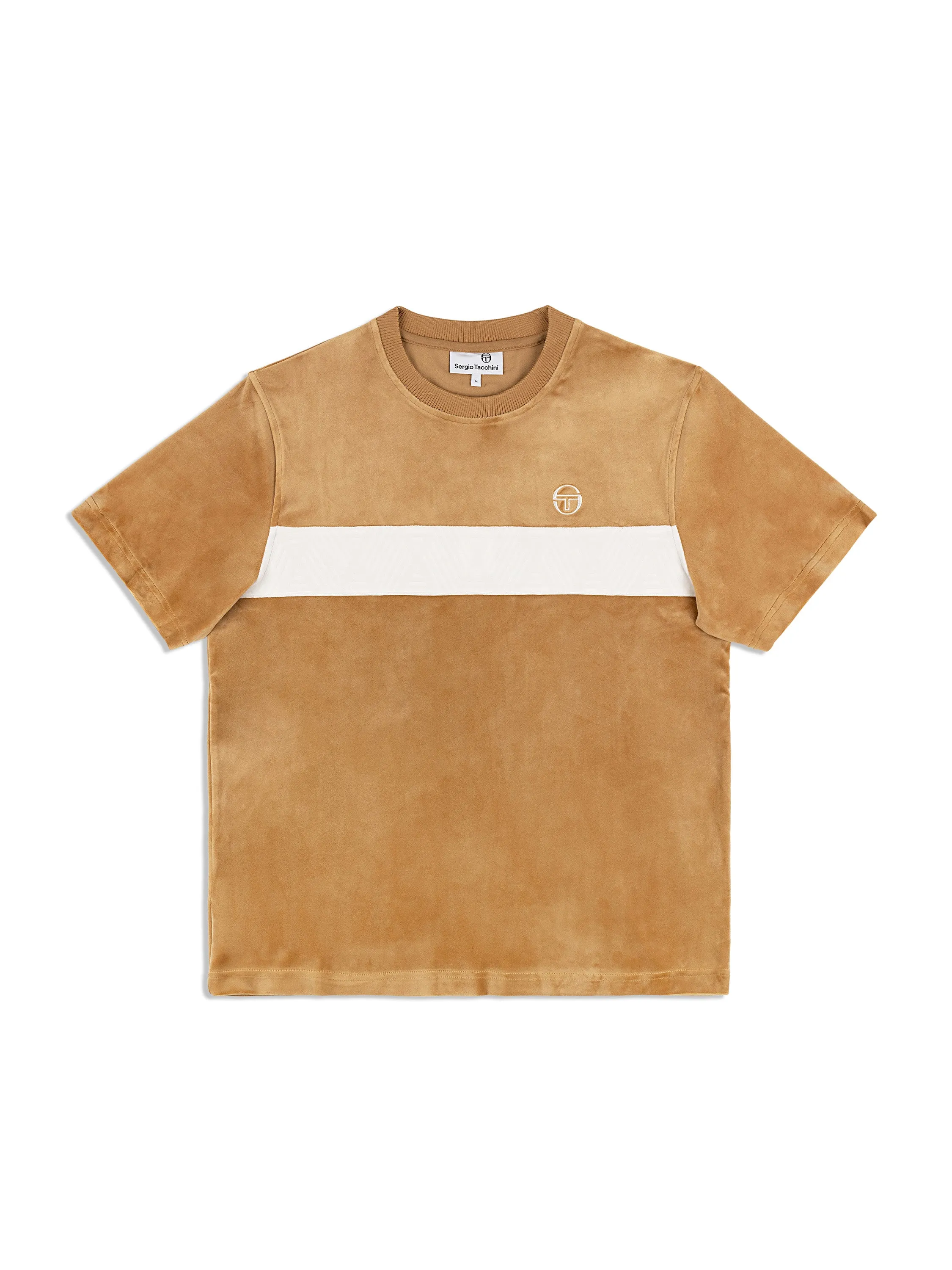 Debossed Damarindo Velour T-Shirt- Meerkat