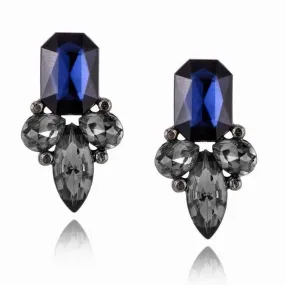 Pointing Me to Gems Blue-Black Earrings